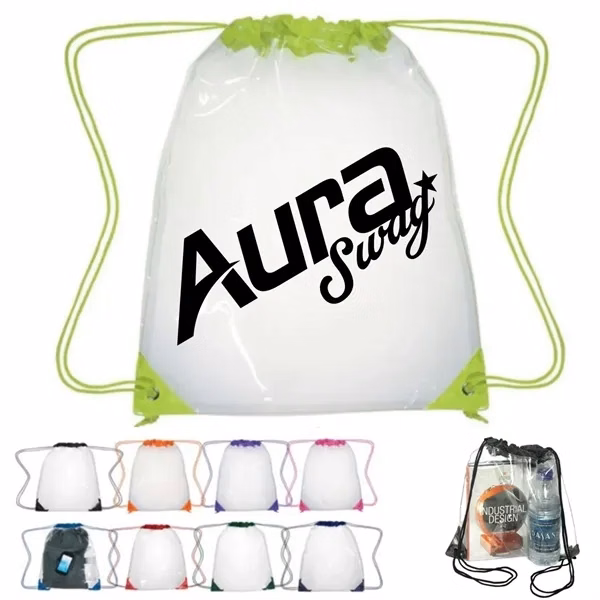 Custom Transparent PVC Drawstring Backpack — Sports & Event Organizer