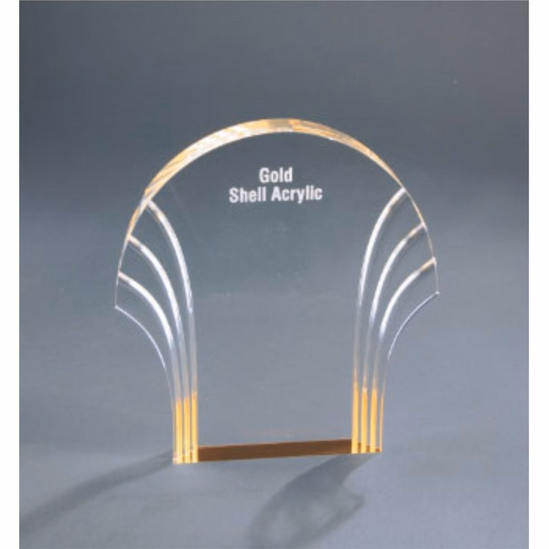 7" Gold Shell Acrylic Award