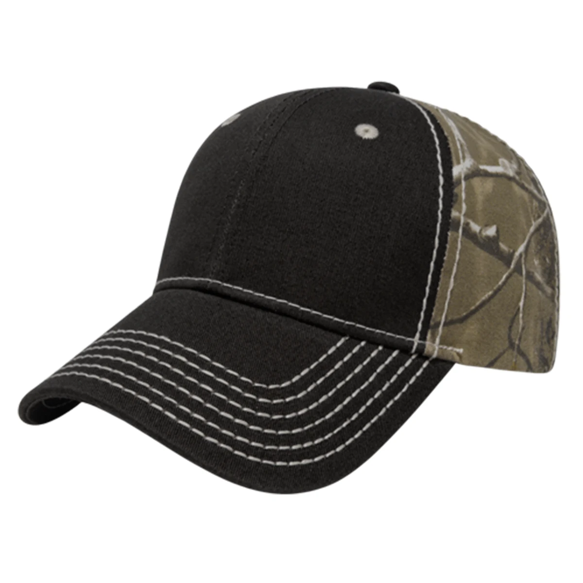 Heavy Contrast Stitching Chino & Camo Cap 1