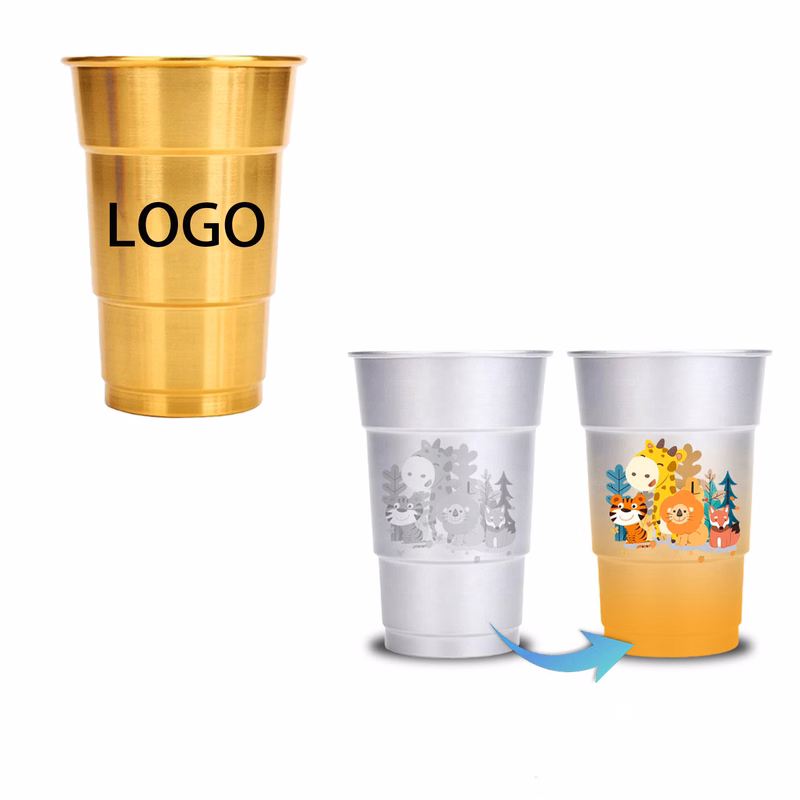 15oz Cold Color-Changing Aluminum Cup MOQ 10pcs