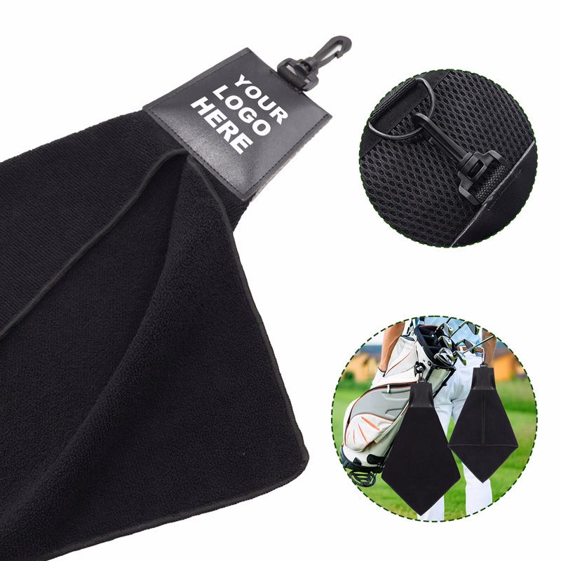 Microfiber Golf Towel with Leatherette Header