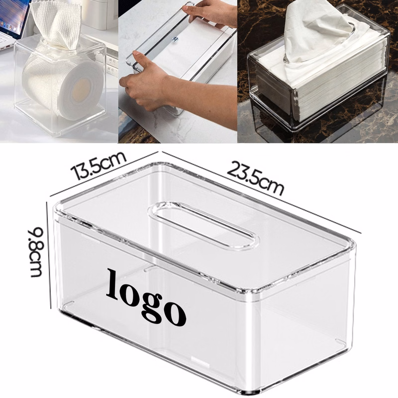 Acrylic Tissue Box Holder With Cover Rectangular