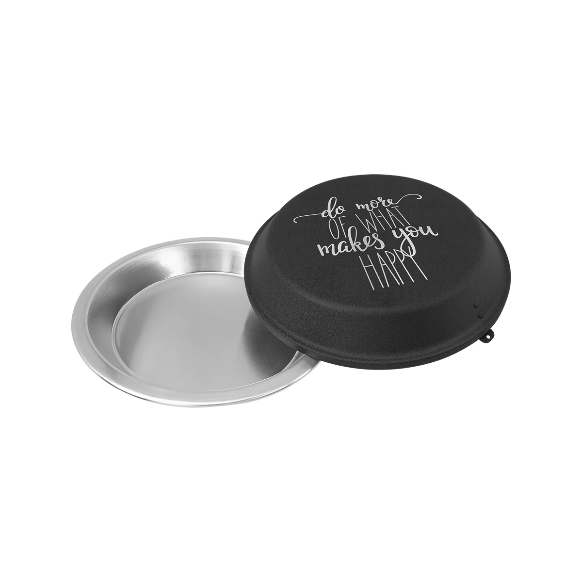 9" Aluminum Pie Pan w/Black Lid 1