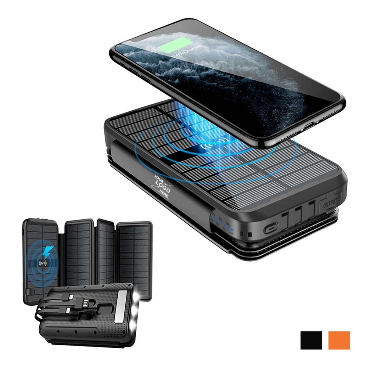 Solar Power Bank 20000mAh w/LED Flashlight 1