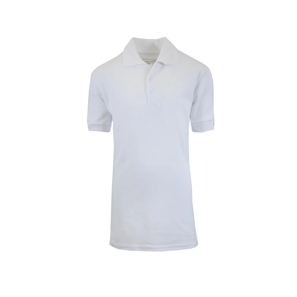 Boys' School Uniform Polo Shirts - Sizes 4-7 White 1