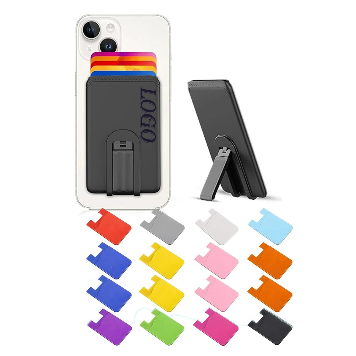 Silicone Phone Card Holder Mount In U Shape 1