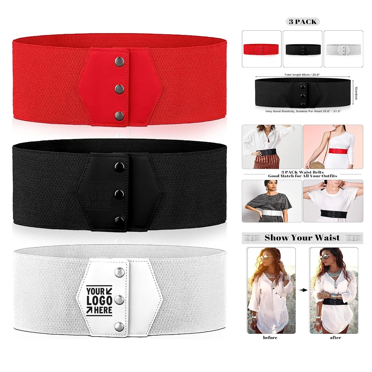 Wide Elastic Belt Women's Bowknot Belt 1