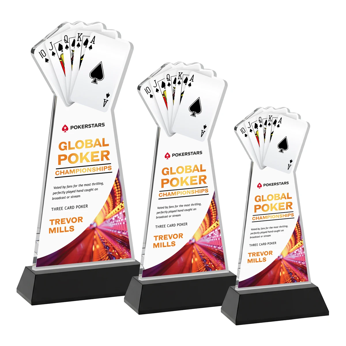 Poker VividPrint™ Award on Hartford Base - Black 1