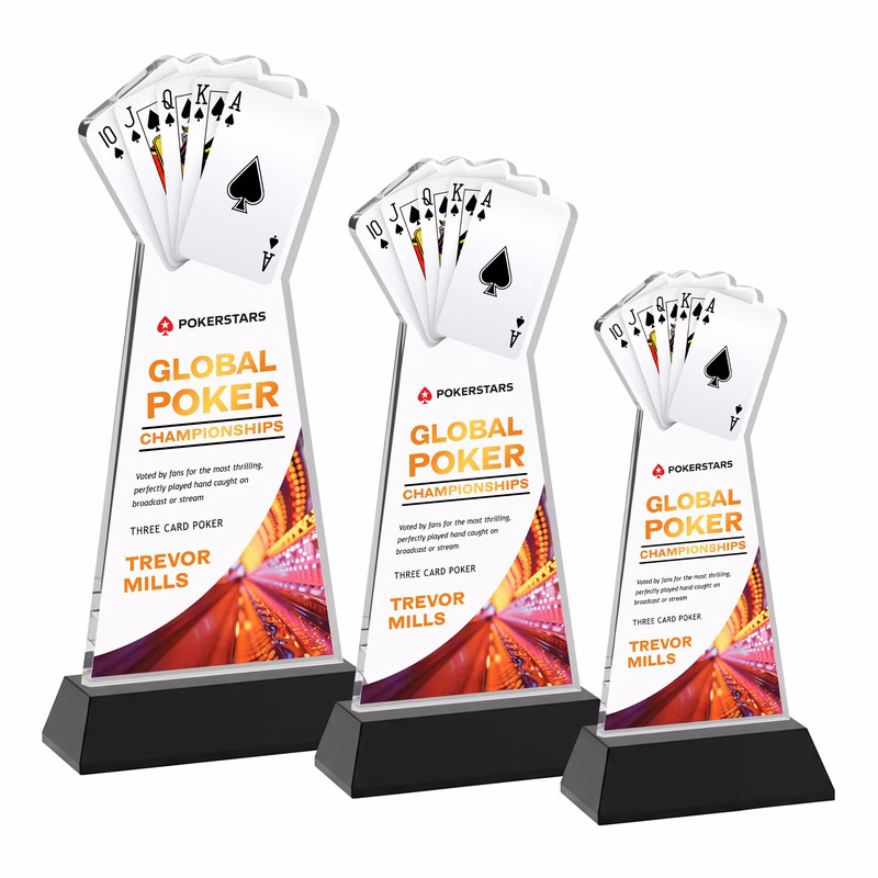 Poker VividPrint™ Award on Hartford Base - Black