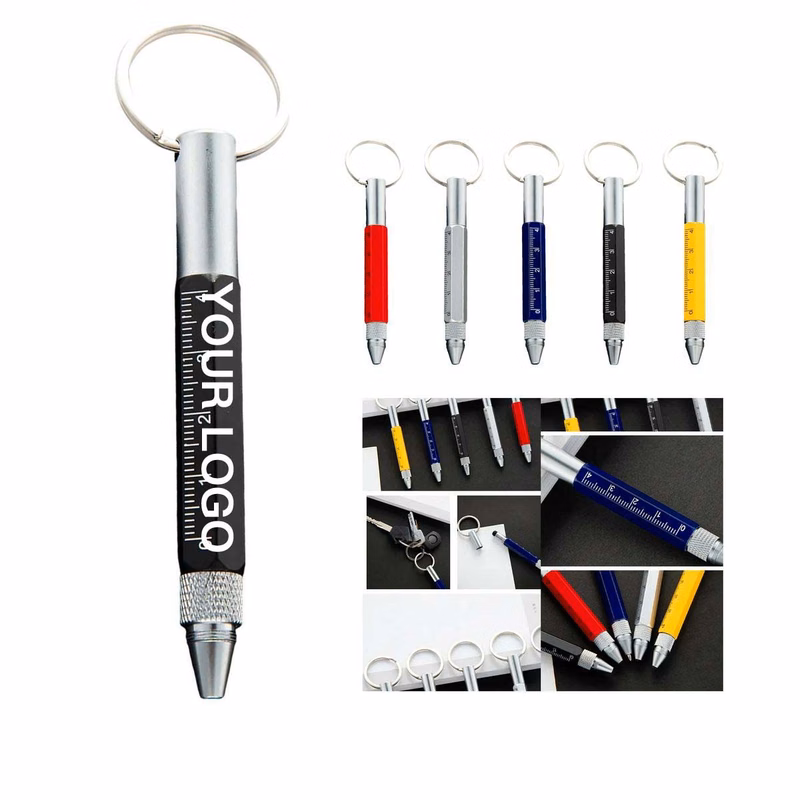 Multifunction Keychain Pen with Tape and Tools