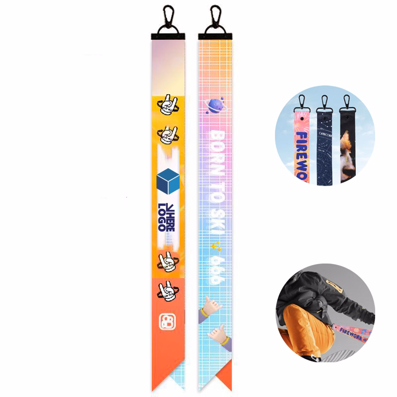 Ski Adventure Ribbon Keychain
