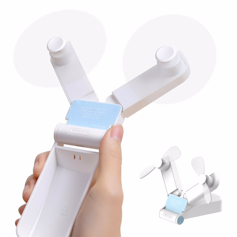 Foldable Dual-Head Handheld Fan