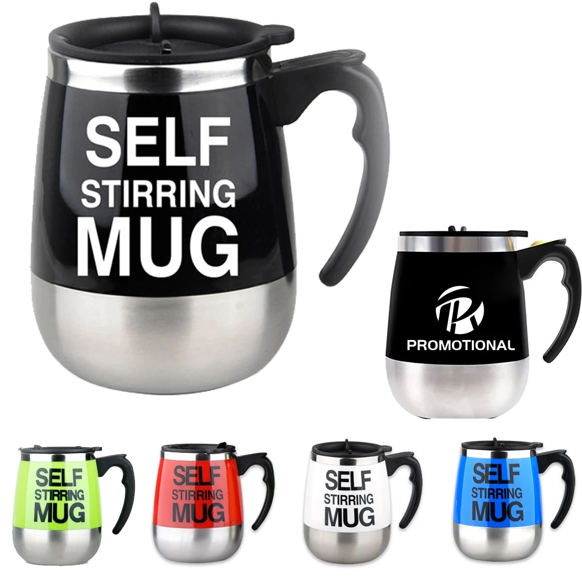 Auto Self Stirring Mixing Mug, custom mug with logo imprint 1