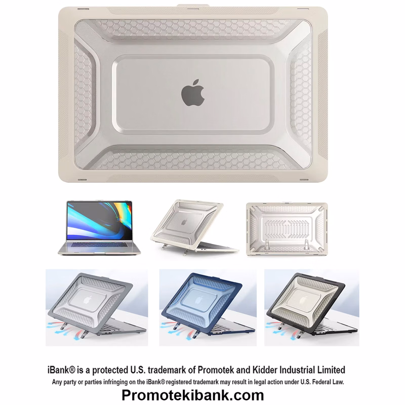 iBank ® Protective Case with Built-In Kickstand for MacBook Air 15" M4/M3/M2 2025-2023. Free Shippin