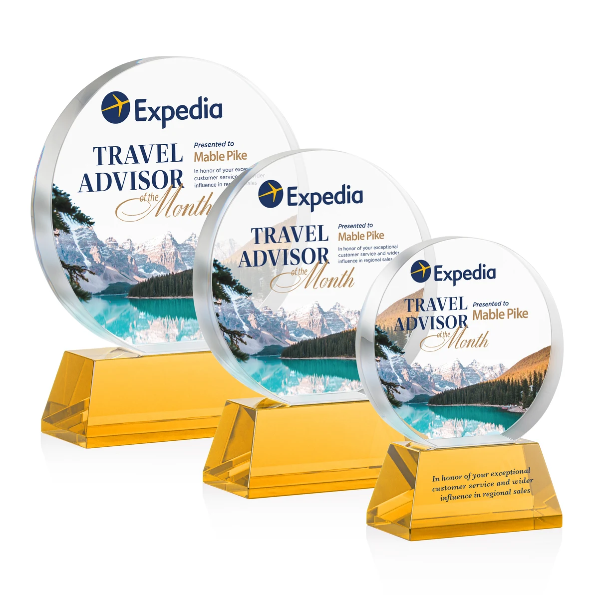 Glenwood Vividprint™ Award on Base - Amber 1