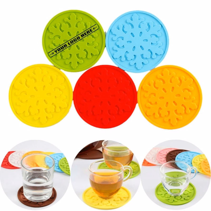 Silicone Snowflake Round Cup Coasters