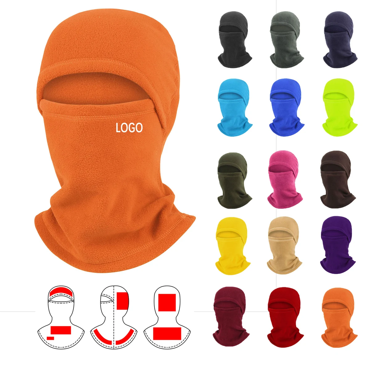 Warm Head Cover Polar Fleece Full Face Hood 1
