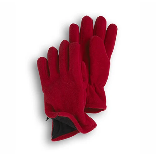 CLOSEOUT - Red Fleece Zip Gloves 1