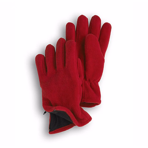 CLOSEOUT - Red Fleece Zip Gloves