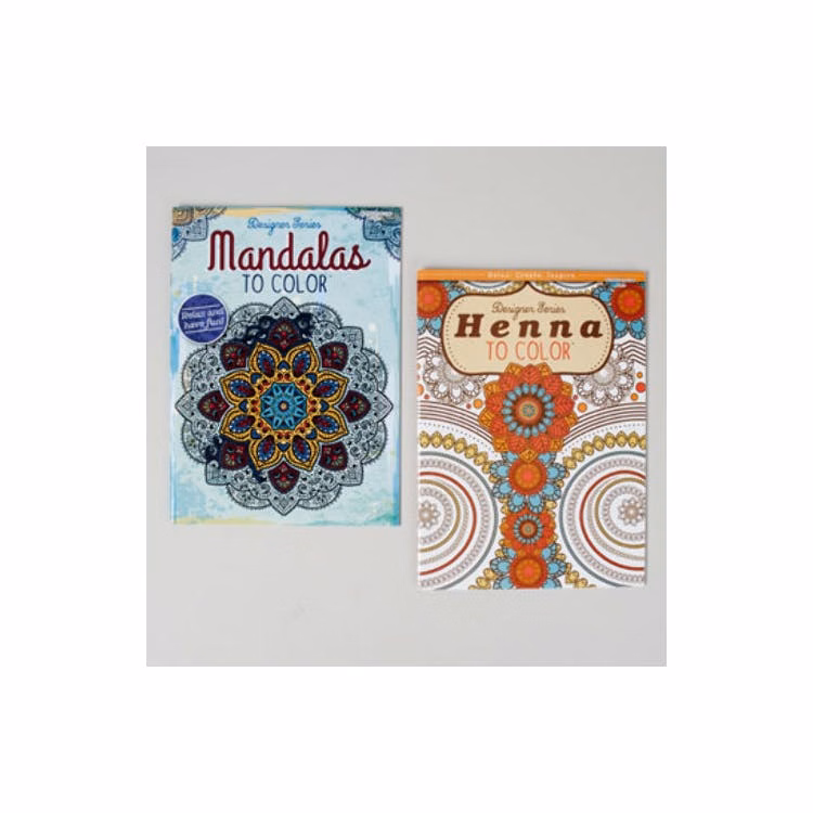 Henna & Mandala Adult Coloring Books - 2 Volumes