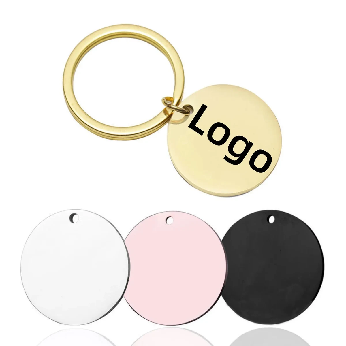 Round Stainless Steel Keychain 1