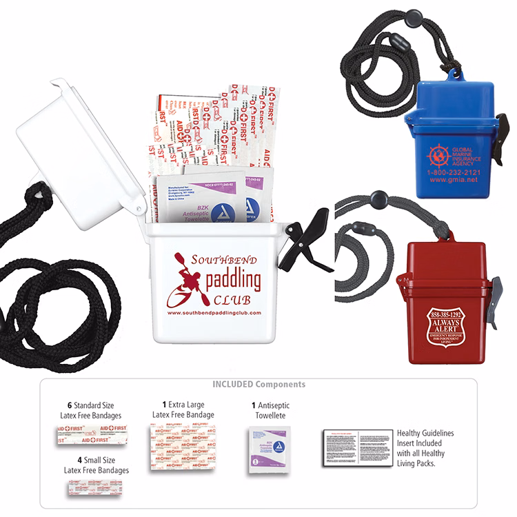 "EZ CARRY KIT 3" 13 Piece First Aid Kit Thirteen Components Inserted Into Hard Plastic Hinged Top Wa