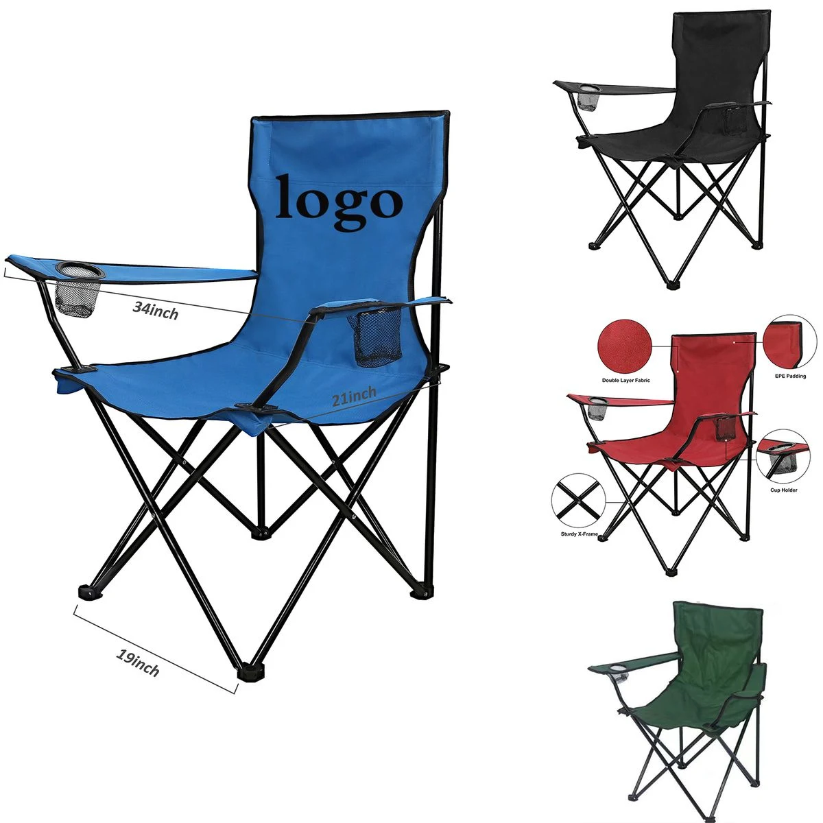 Luxury Folding Chair with Cup Holders & Tote (300 lbs)
1