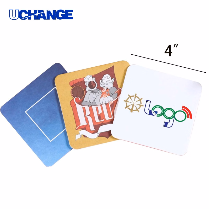 Double Sided Square Paper Coaster for Table Protection