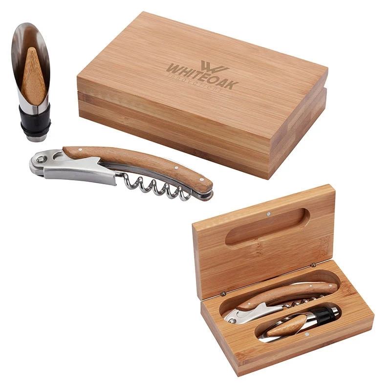 Bel Vino 2-Piece Bamboo Wine Set 1