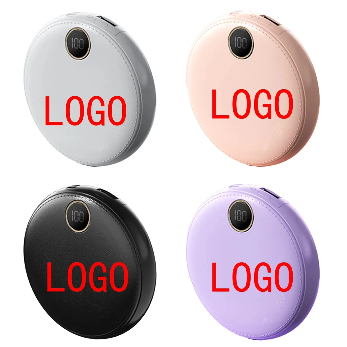 4 in 1 6000mAh Round Leather Fast Charging Power Bank 1
