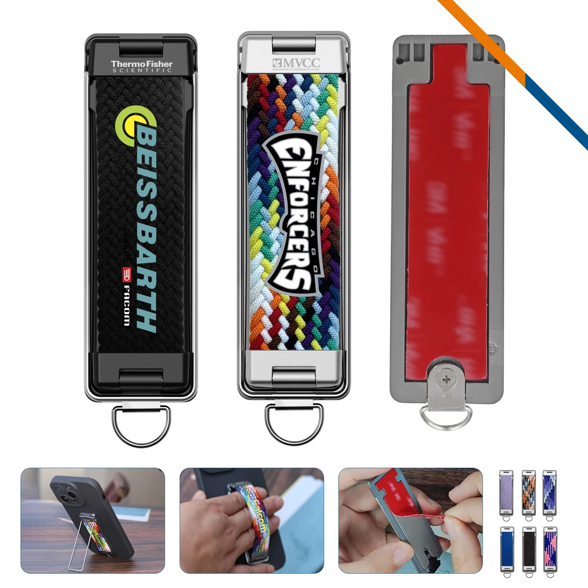 RingClip Nylon Braided Grip Foldable Phone Stand 1