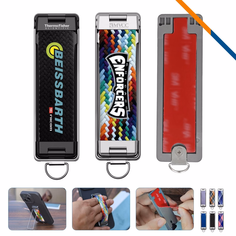 RingClip Nylon Braided Grip Foldable Phone Stand