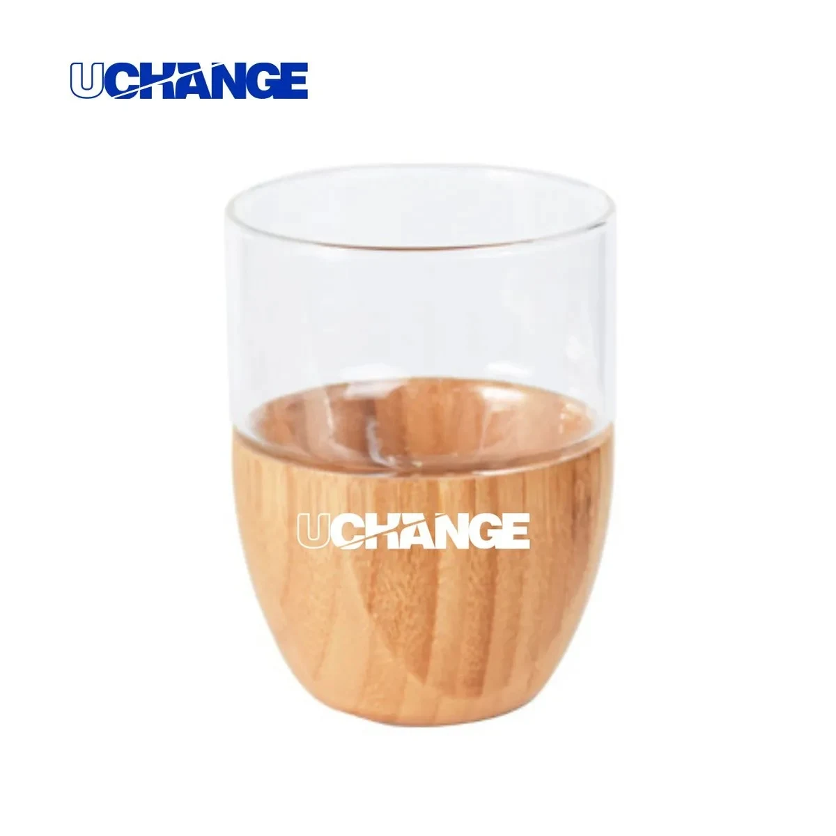 16 Oz. Glass Cup With Bamboo Base Custom Logo Gift Mugs 1