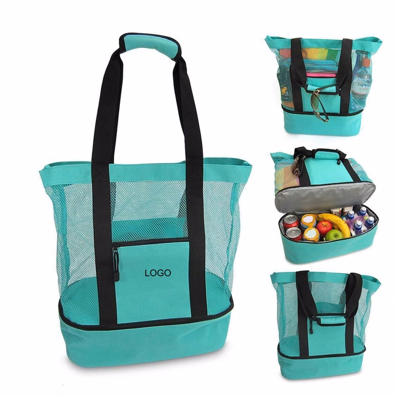 Custom Logo Foldable Waterproof Mesh Beach Bag