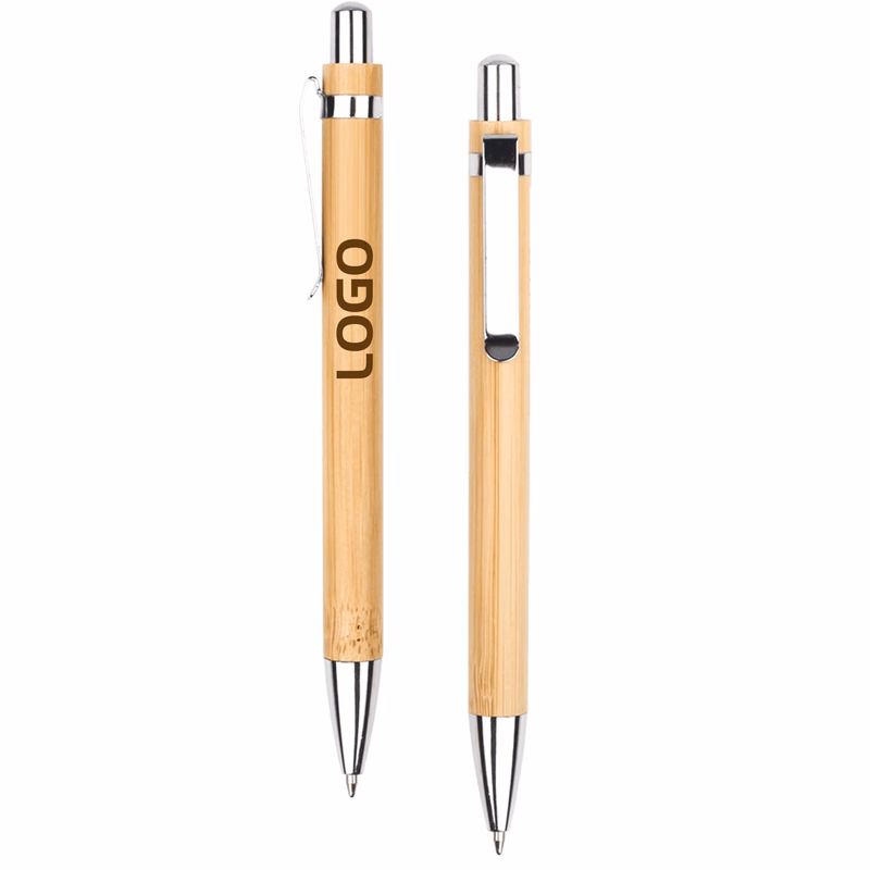 Retractable Bamboo Ballpoint Pen