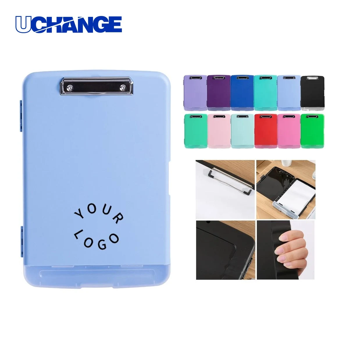 Clipboard File Box Organizer with Pen Holder and Hanging Hole 1