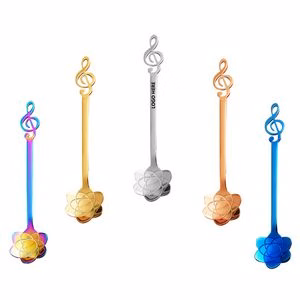 5.19 Inch Music Note Lotus Coffee Spoon
