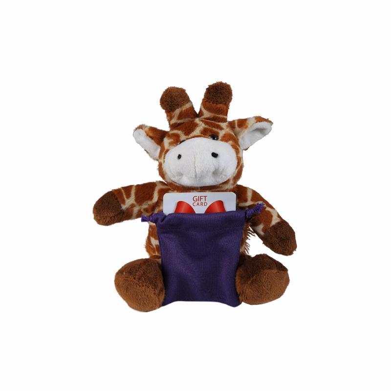 soft plush Giraffe with gift card sack