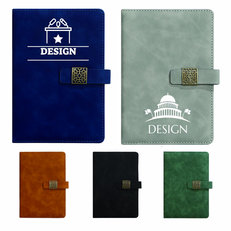 A5 Vintage Leather Metal Button Notebook