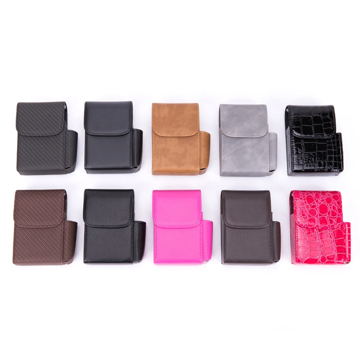 PU Leather Sliding Cigarette Box Case with Lighter Holder 1
