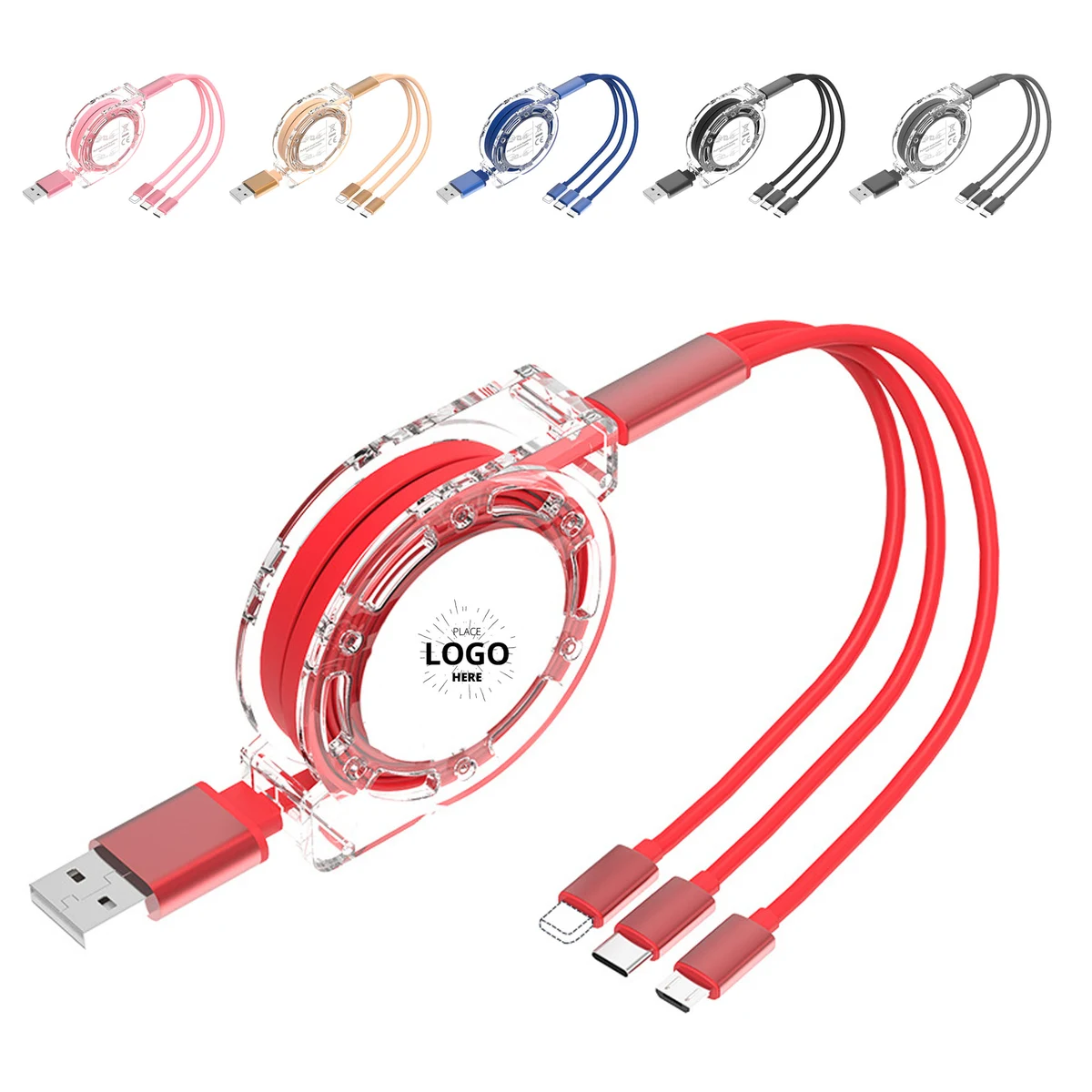 Retractable 3-in-1 USB Charger Cable 1