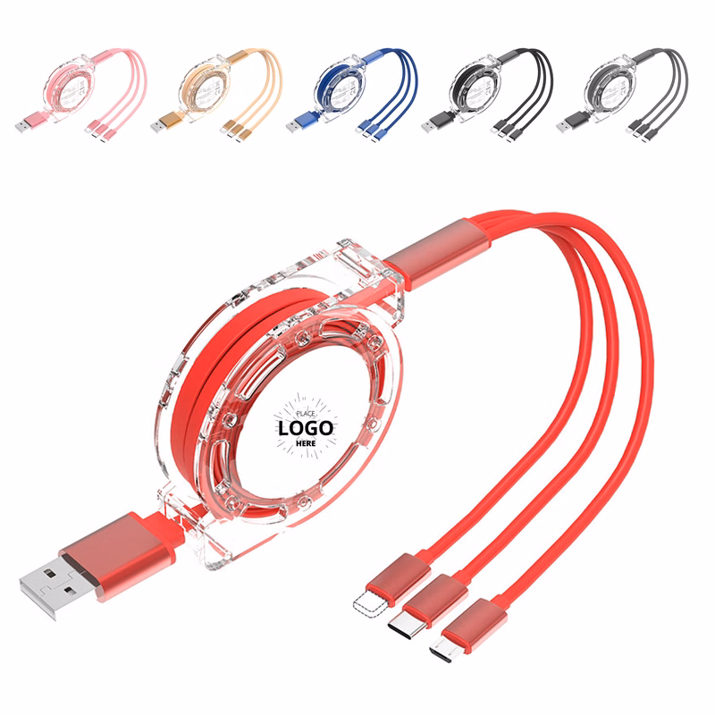 Retractable 3-in-1 USB Charger Cable