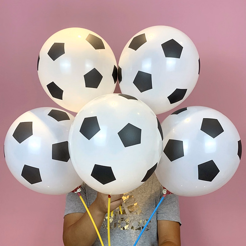 12 inch Thick White Football Pattern Printing Balloon