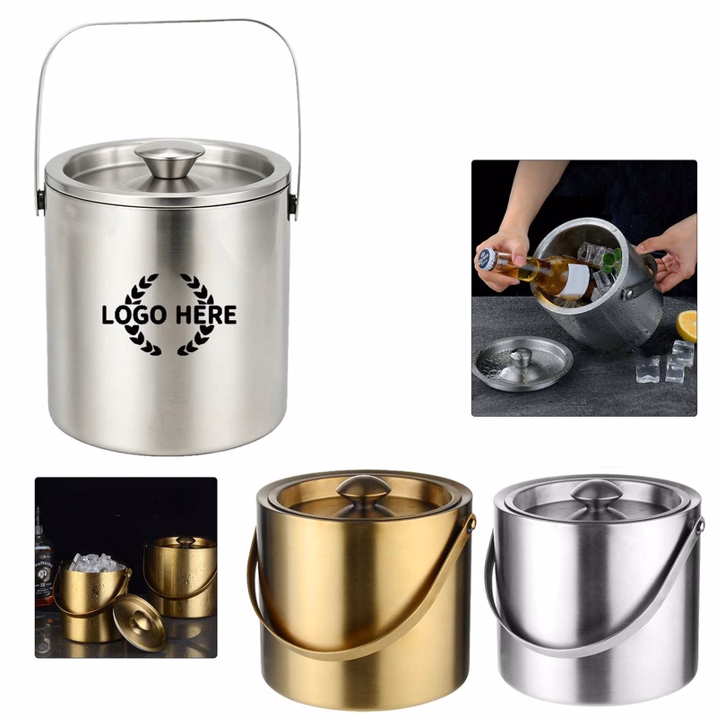 Stainless Steel Ice Bucket With Ice Clamp