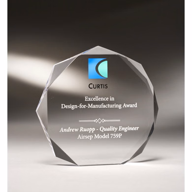 4 1/2" Beveled Octagon Mini Acrylic Award