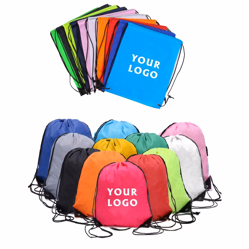 MOQ100 Polyester Drawstring Bags