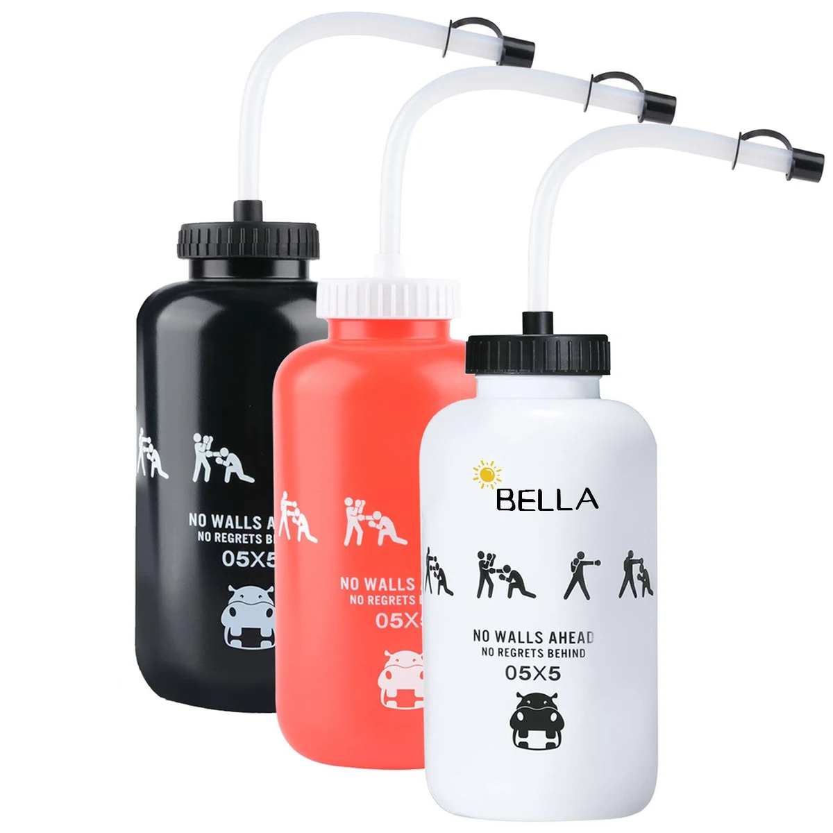 34oz Sports Bottle With Long Straw 1