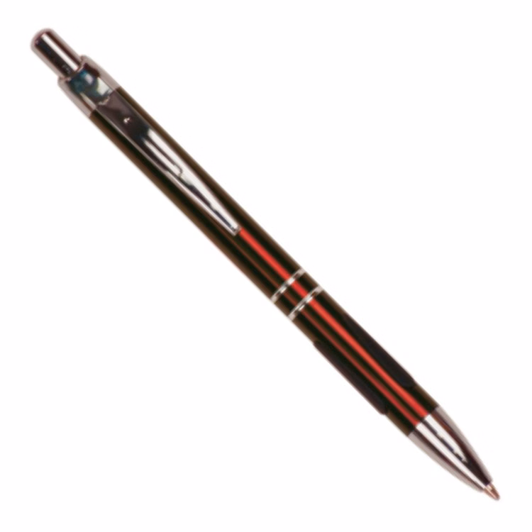 Laser Engraved Burgundy Ball Point Pen with Rubber Gripper