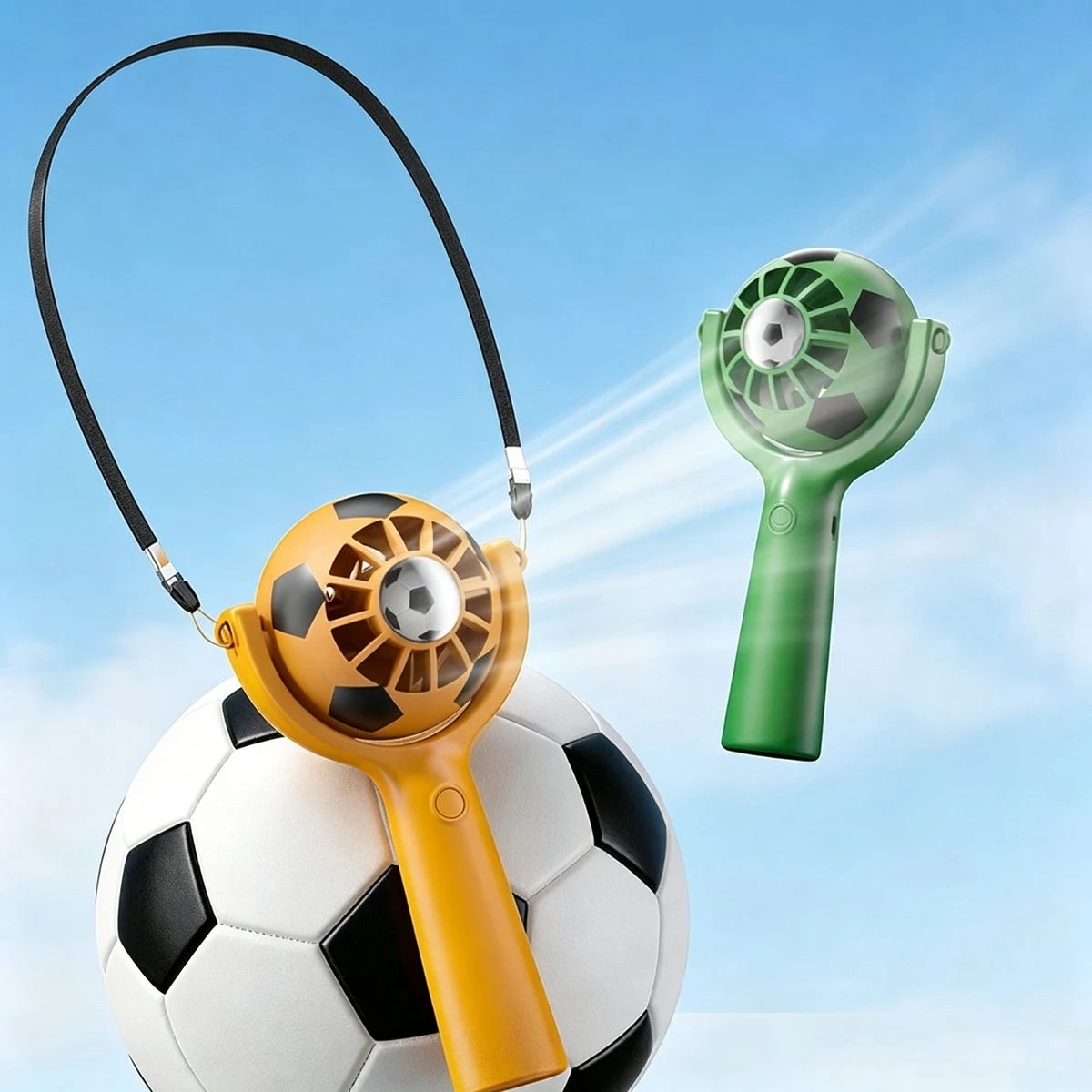 Rechargeable Soccer Trophy Handheld Fan 1