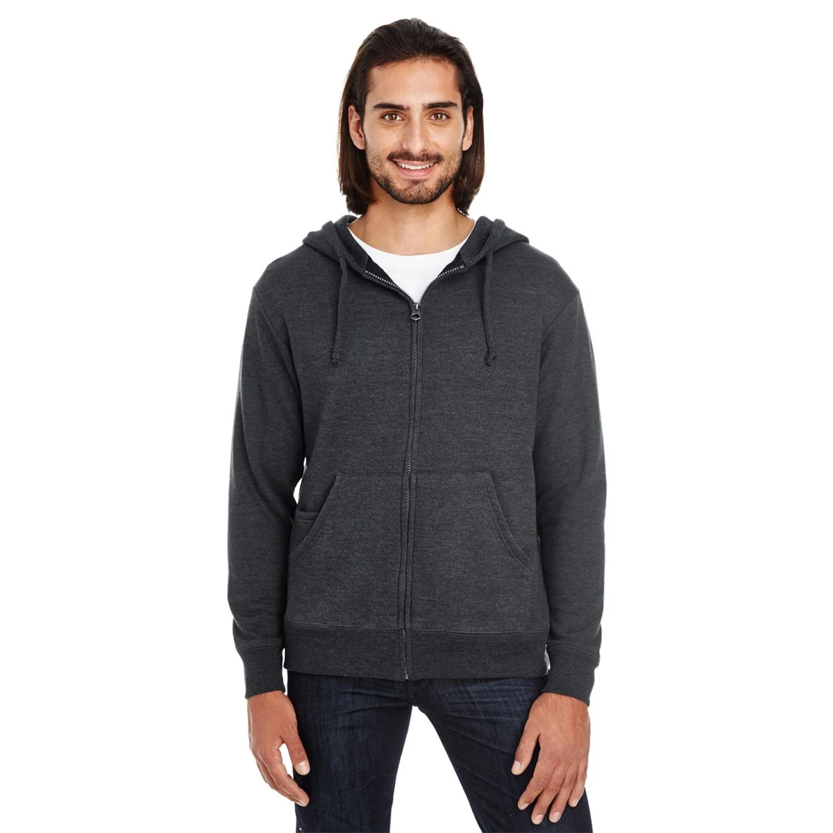 Unisex Tri-Blend French Terry Full-Zip - 321Z, custom hoodie or sweatshirt with logo imprint 1